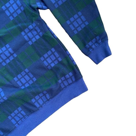 Yale Bulldogs Varsity Letterman Blue Green Plaid Crewneck Sweater Small - Picture 6 of 6